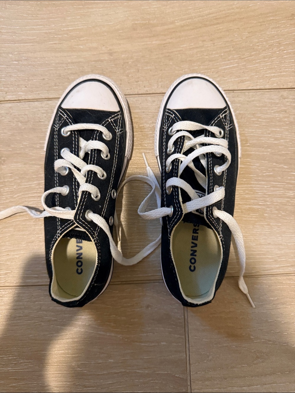 Converse Kids Black and White Low Top Canvas Sneakers
